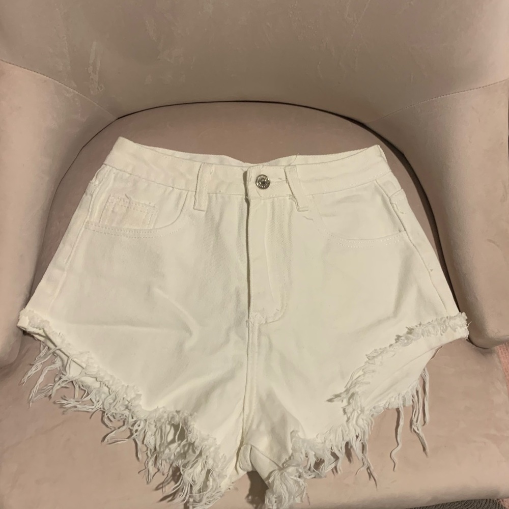 White Jean shorts